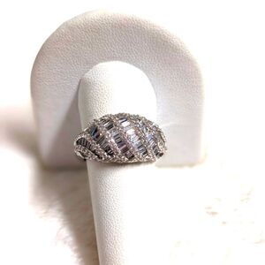 NWOT Sterling Silver and Cubic Zirconia Domed Cocktail Ring